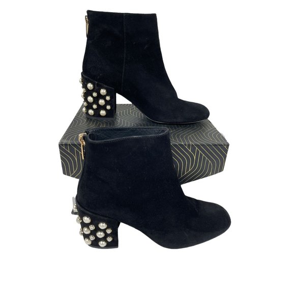 Stuart Weitzman Black Pearl Bacari Boots/Booties Size 6 M - Picture 2 of 7